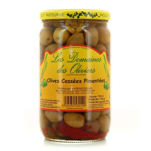 Les Domaines des Oliviers - Olive cassée pimentée 700g