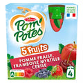 POM'POTES Gourdes pomme fraise framboise myrtille cerise sans sucres ajoutés
