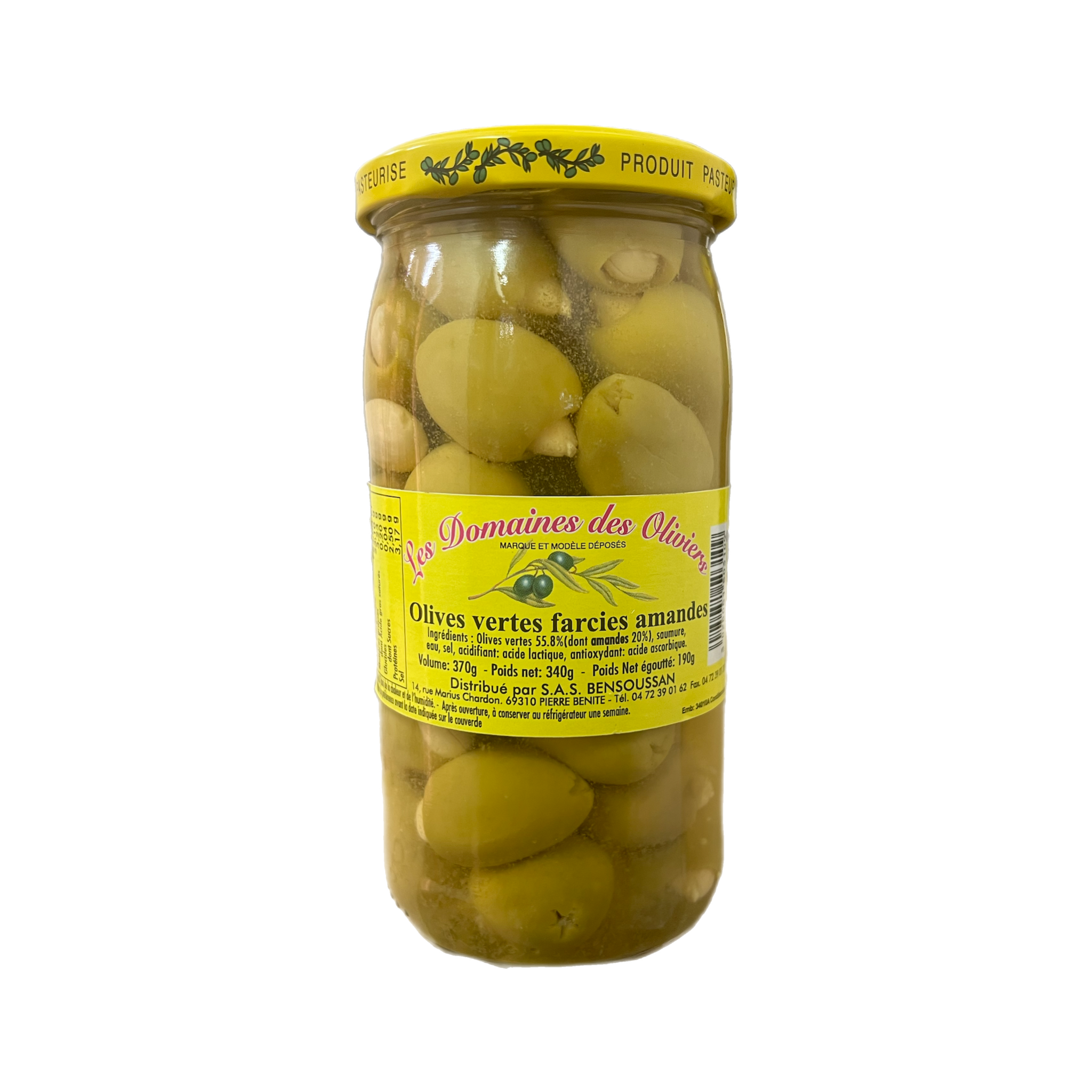 Les domaines des oliviers - olives vertes farcies amandes