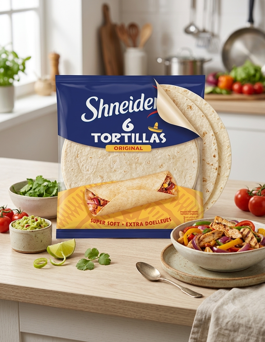 Tortillas Original Shneider'S – 6 Galettes de Blé Nature – Ultra Moelleuses (Super Soft)