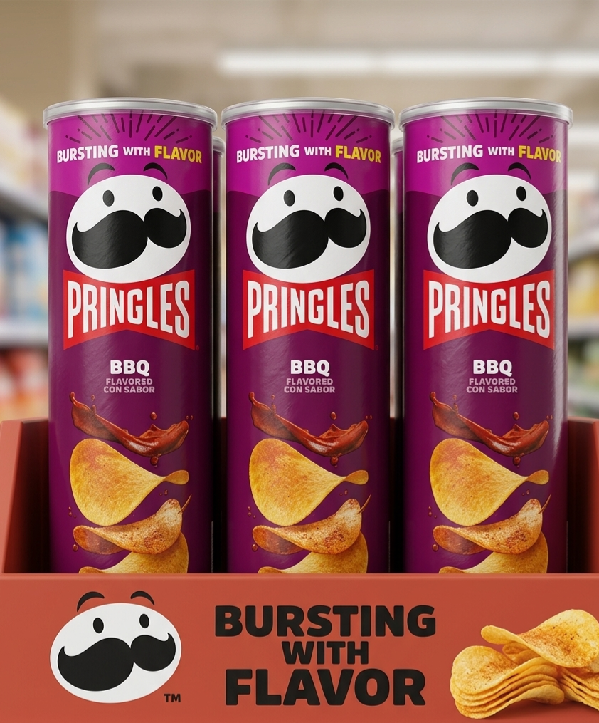 Chips Pringles BBQ (Saveur Barbecue) – Tube de 150g