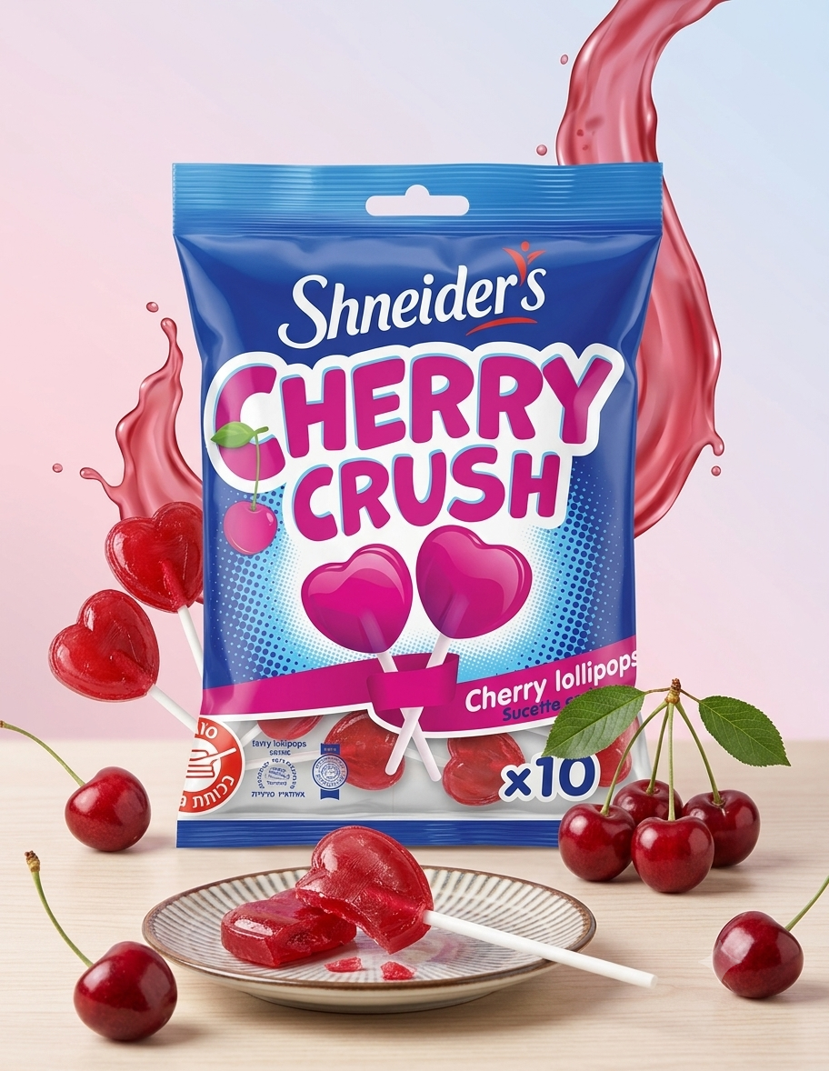 Sucettes Cherry Crush Shneider's – Le plaisir acidulé à la cerise
