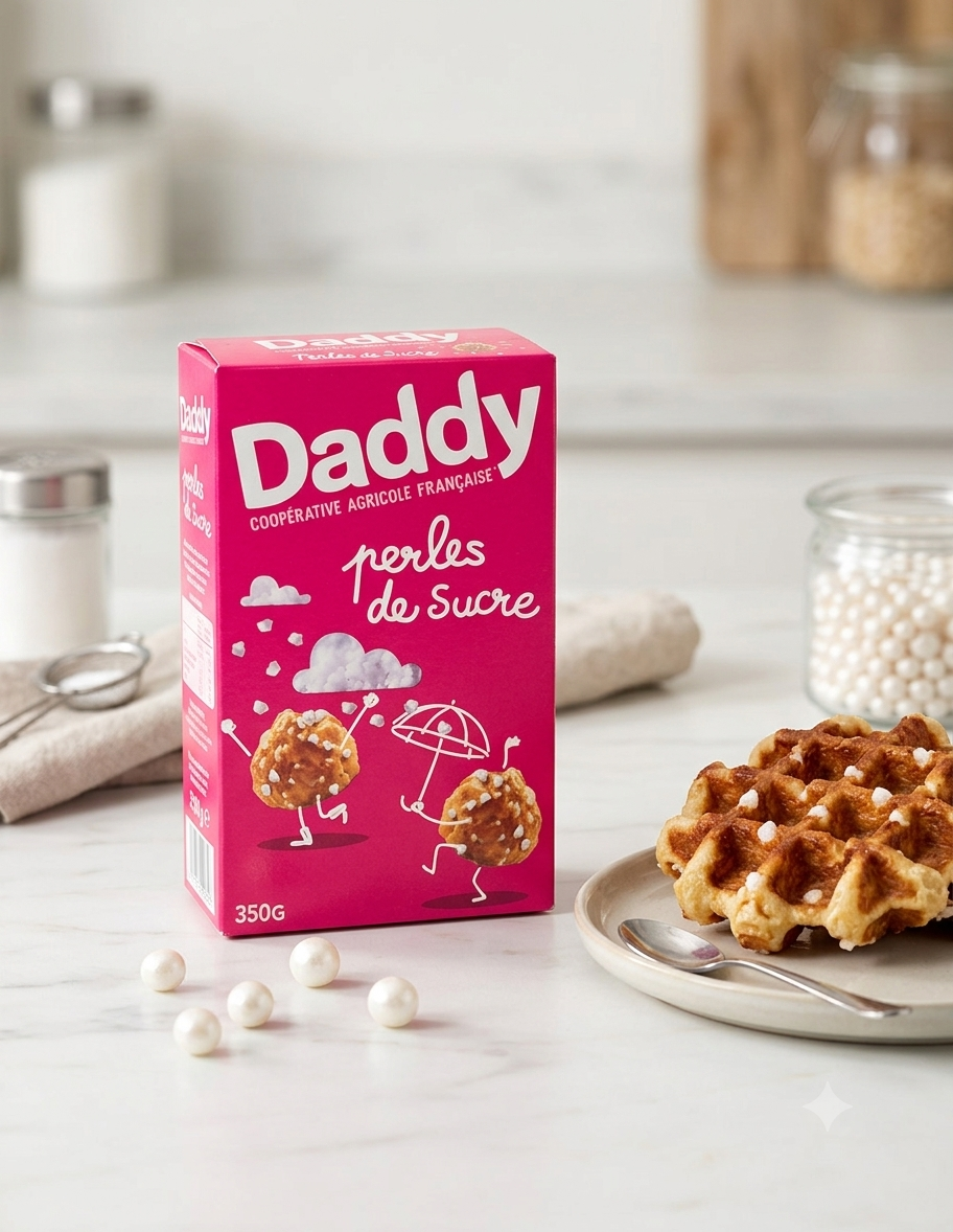 Perles de Sucre Daddy – Sucre Grains pour Gaufres et Chouquettes – Boîte de 350g