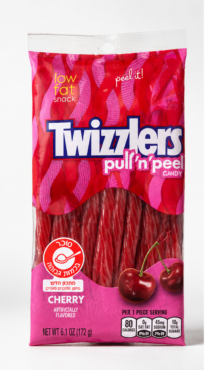 Twizzlers Pull 'n' Peel Cherry 172 g – Bonbons à dérouler goût Cerise