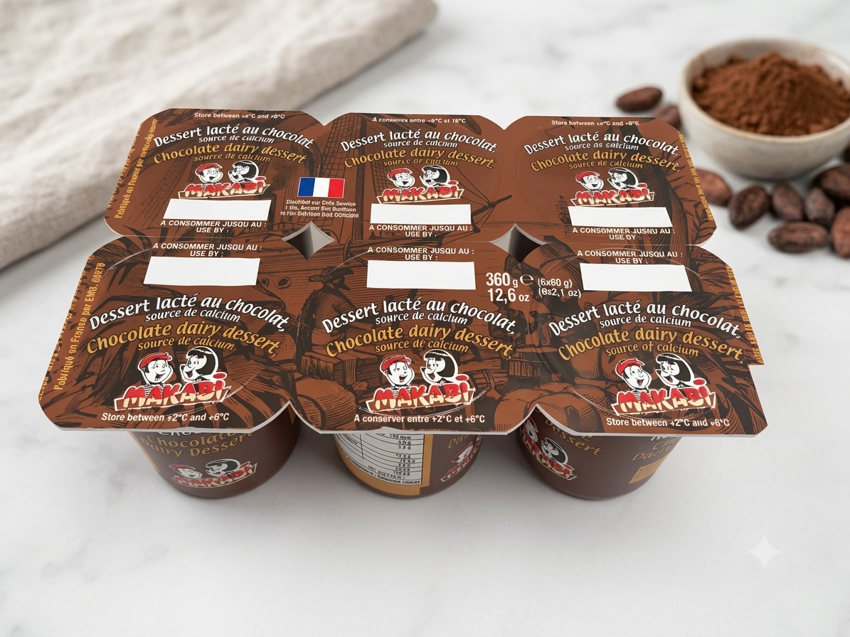 Dessert Lacté au Chocolat Makabi (Pack 6x60g) - Goût Intense & Onctueux