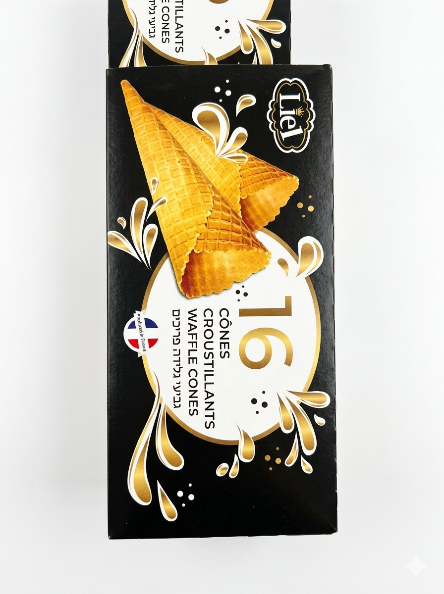 Cônes Gaufrés Croustillants Liel – Boîte de 16