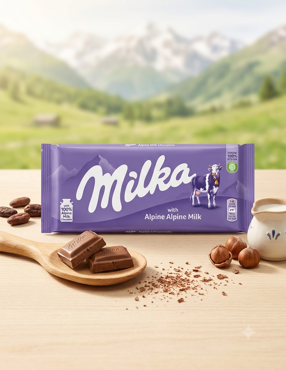 Tablette de chocolat au lait Milka – Le fondant inimitable du chocolat alpin