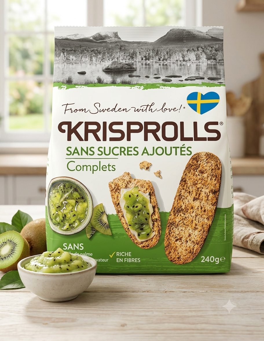 Krisprolls Complets sans sucres ajoutés - L'authentique croquant suédois pour des petits-déjeuners sains
