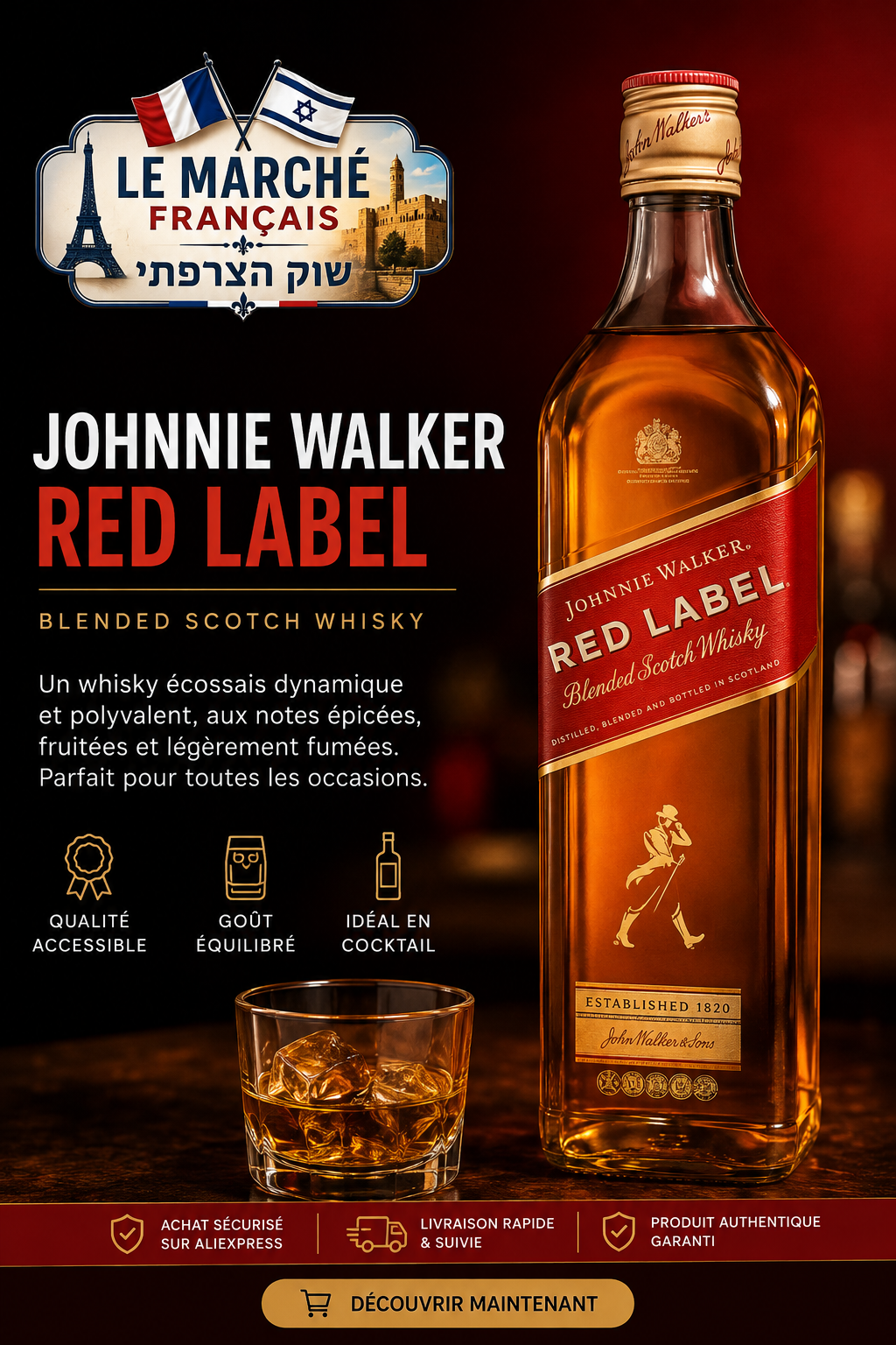 Johnnie Walker Red Label – Blended Scotch Whisky 70cl