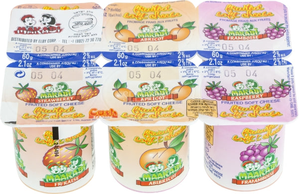Makabi Fromages Frais aux Fruits Makabi - Pack 6 Pots (Fraise, Abricot, Framboise)