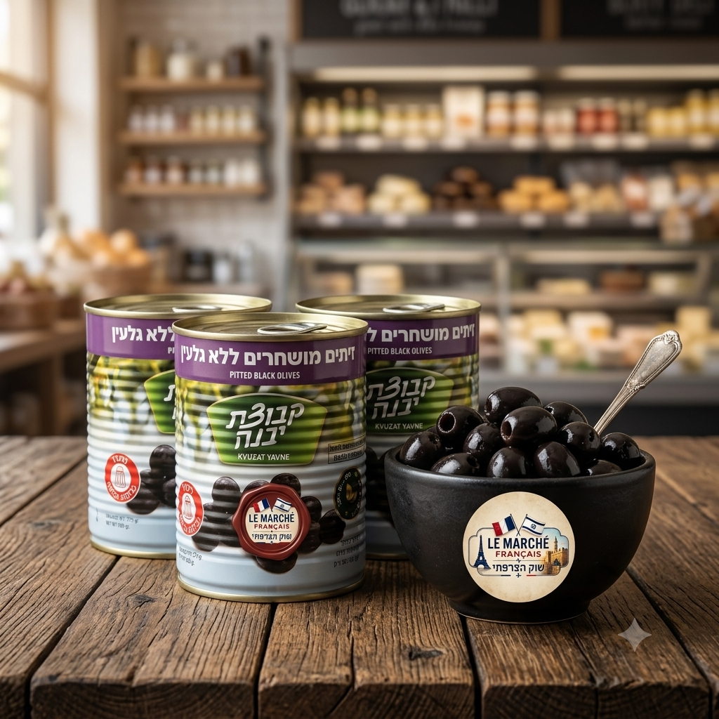 Olives Noires Dénoyautées Kvuzat Yavne – Savoureuses & Prêtes à l'Emploi