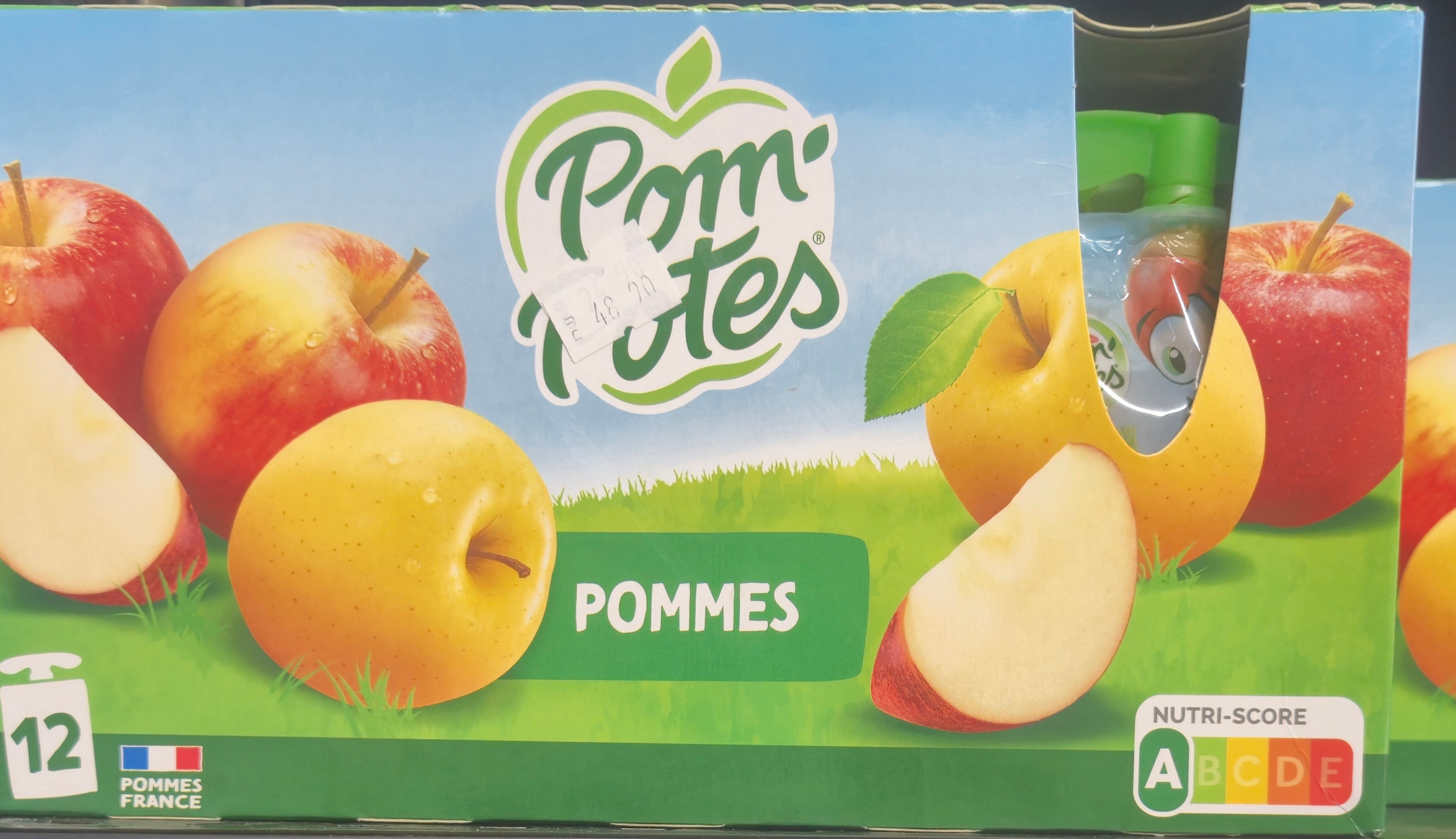 Pom'Potes Pommes – Pack de 12 Gourdes de Compote de Pommes