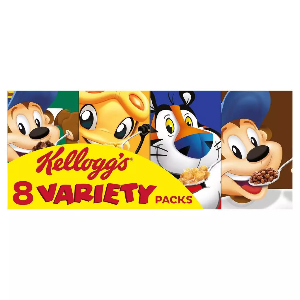 Céréales Kellogg's Variety Pack – Assortiment de 8 Mini Boîtes (Miel Pops, Frosties, Coco Pops)